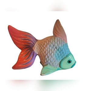 Unique Vintage 16" Tropical Fish Decor Figurine Pastels See Photos For Defects